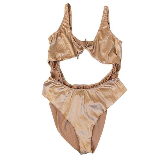 SKIMS Pink Sand Woven Tie Front Shine Teddy Sz XL NWT - Picture 4 of 14